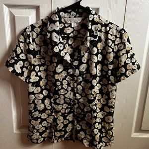 Vintage sheer floral button-up shirt